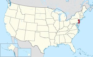 Штат Нью-Джерси на карте США