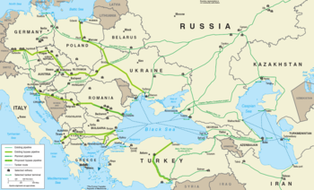 Расположение трубопровода Баку-Тбилиси-Джейхан