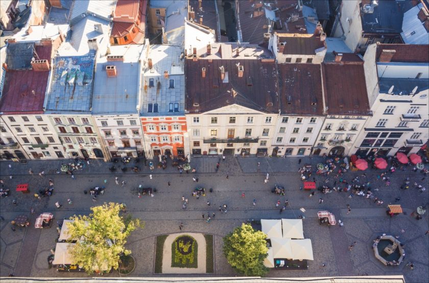 Львов Площадь-Рынок с высоты