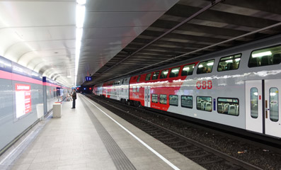 Inside the OBB lounge in Vienna Hauptbahnhof