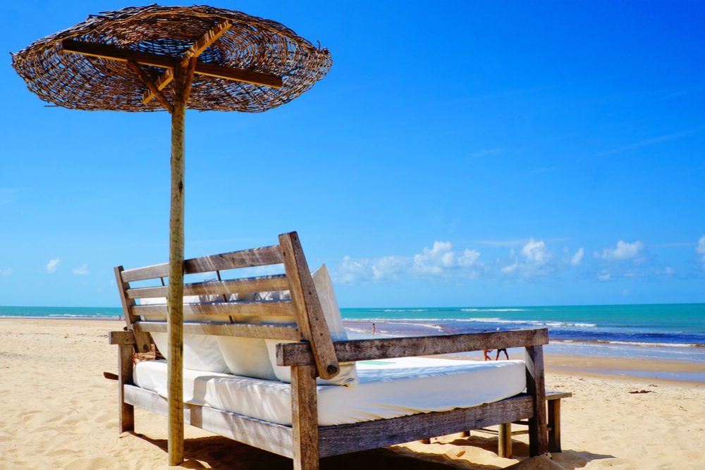 Beautiful Trancoso beach near Porto Seguro in state of Bahia, Brazil