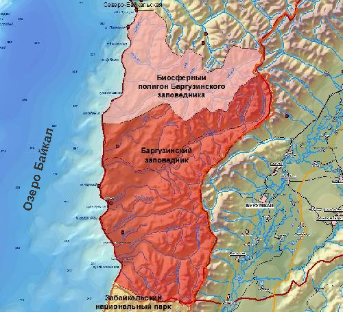 Баргузинский заповедник на карте