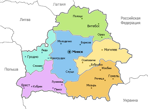 карта Беларуси